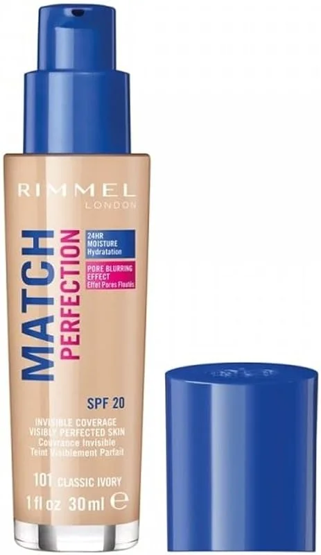Rimmel - Fond de Teint Match Perfection - Couvrance légère - Hydratation 24h - 081 Fair — Maquillage
