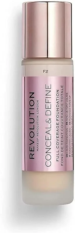 Makeup Revolution, Conceal & define, Fond de Teint, F2, 23ml — Maquillage