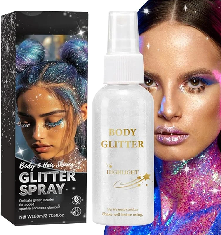 Spray à Paillettes pour le Corps Poudre à Paillettes Brillante pour Corps — Maquillage
