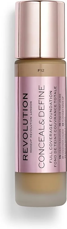 Makeup Revolution, Conceal & Define, Fond de Teint, F12, 23ml — Maquillage