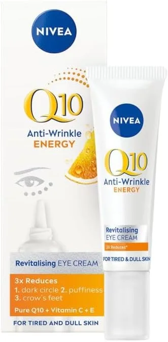 NIVEA Q10 Crème contour des yeux anti-rides avec Q10, vitamine C et E, adoucit les — Soin de la peau